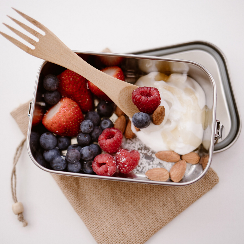 Stainless Steel Bento Lunch Box + Spork Combo